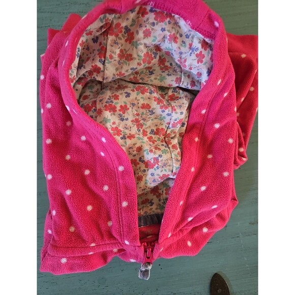 Carter's Toddler 18 Month Pink Footless Hooded Fleece  Zip One Piece Pajamas PJs - Picture 8 of 8